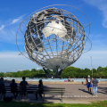 large size stainless steel globe sculpture for outdoor building